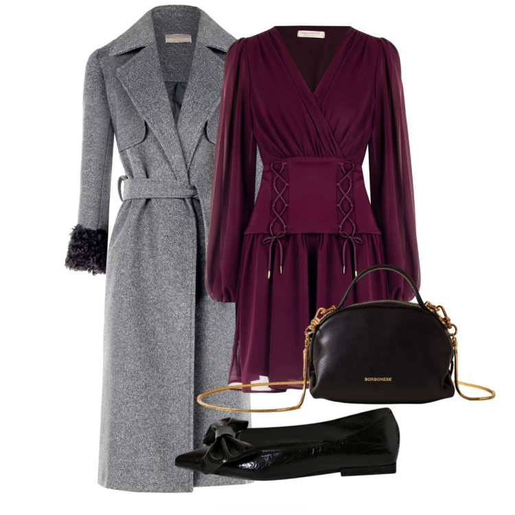 Outfit donna - Cerimonia. Stile Bon Ton per Cerimonia. Abbinamento con vestiti corti, cappotti, ballerine, borse a mano.