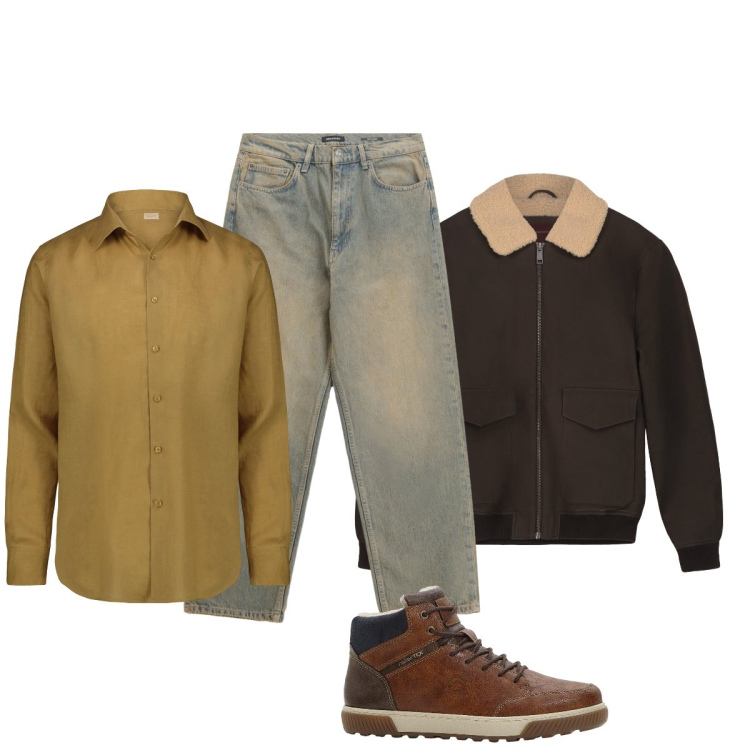 Outfit uomo - Sportivo…. Stile Casual per Tutti i giorni. Abbinamento con sneakers alte, jeans, camicie, bomber.