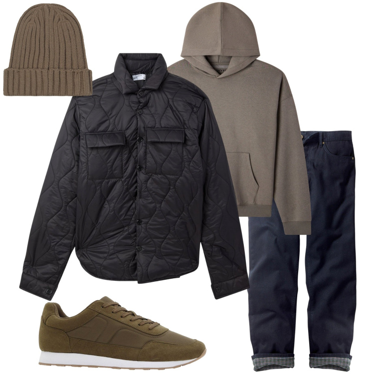 Outfit uomo - Tutti i giorni. Stile Urban per Tutti i giorni. Abbinamento con jeans dritti, sneakers, felpe con cappuccio, giacche, berretti.