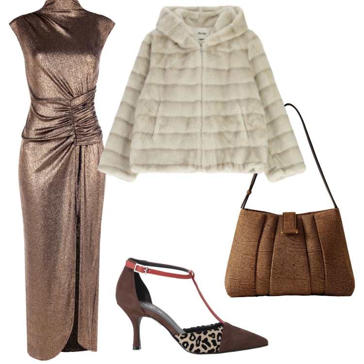 Outfit donna - Total look #2271423. Stile Chic per Cerimonia. Abbinamento con borse a spalla, vestiti lunghi, blazer, décolleté.