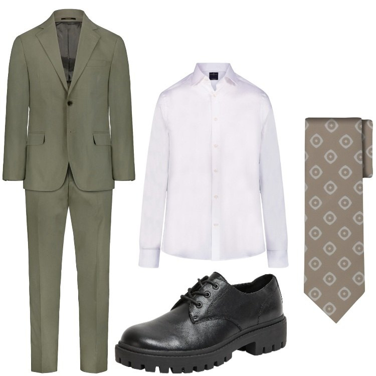 Outfit uomo - Il prof. Stile Business/Elegante per Ufficio. Abbinamento con scarpe stringate, camicie, abiti, cravatte.