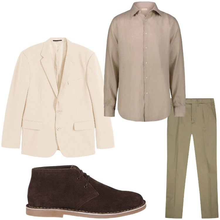 Outfit uomo - Marrone e dintorni. Stile Business/Elegante per Serata speciale. Abbinamento con giacche, camicie, stivali e stivaletti, pantaloni.