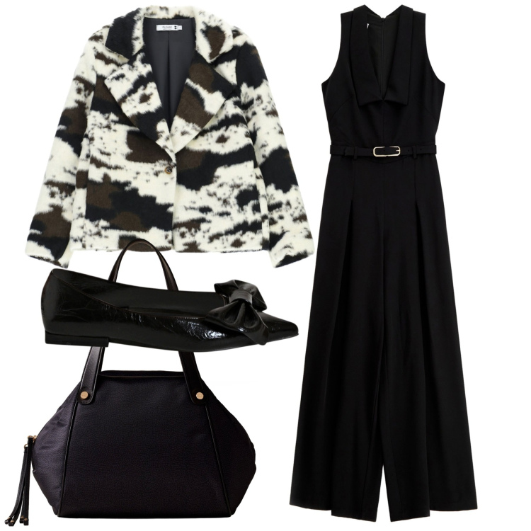 Outfit donna - Non solo per la sera. Stile Trendy per Serata fuori. Abbinamento con ballerine, blazer, tute, shopping bag.