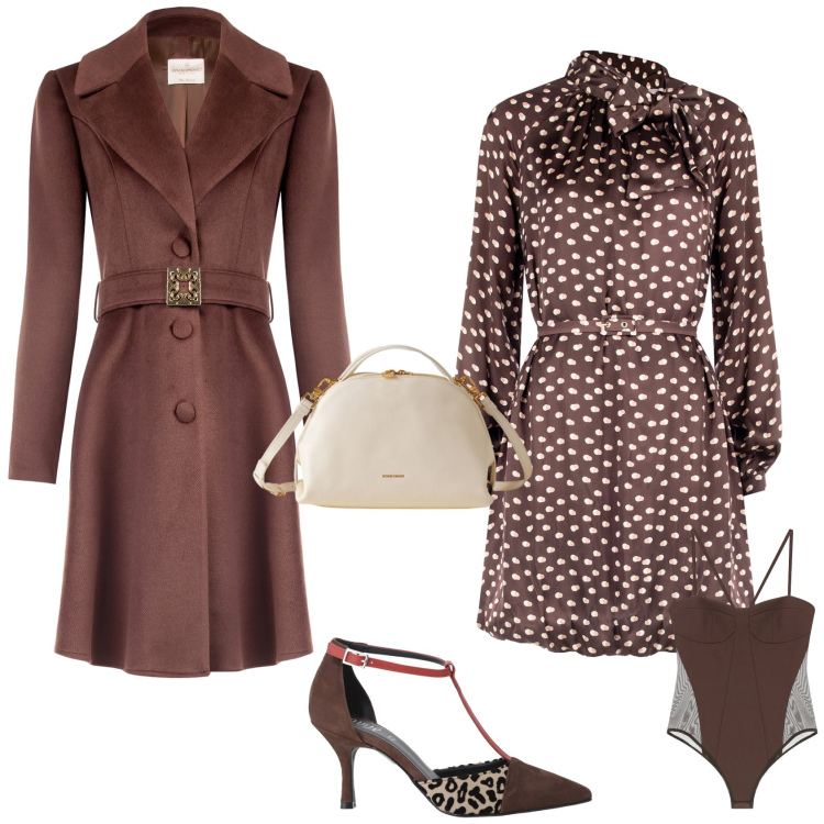 Outfit donna - Vintage Retro evento cerimonia serata. Stile Vintage retrò per Serata fuori. Abbinamento con borse a mano, vestiti chemisier, cappotti, body, décolleté.