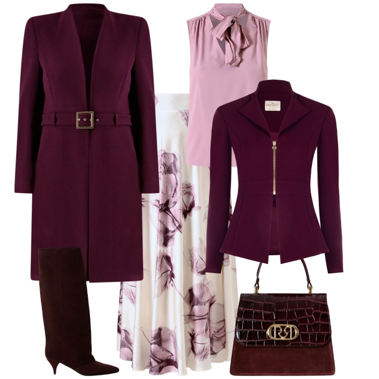 Outfit donna - Cerimonia evento serata. Stile Chic per Cerimonia. Abbinamento con top, gonne lunghe, blazer, trench, borse a mano, stivali.