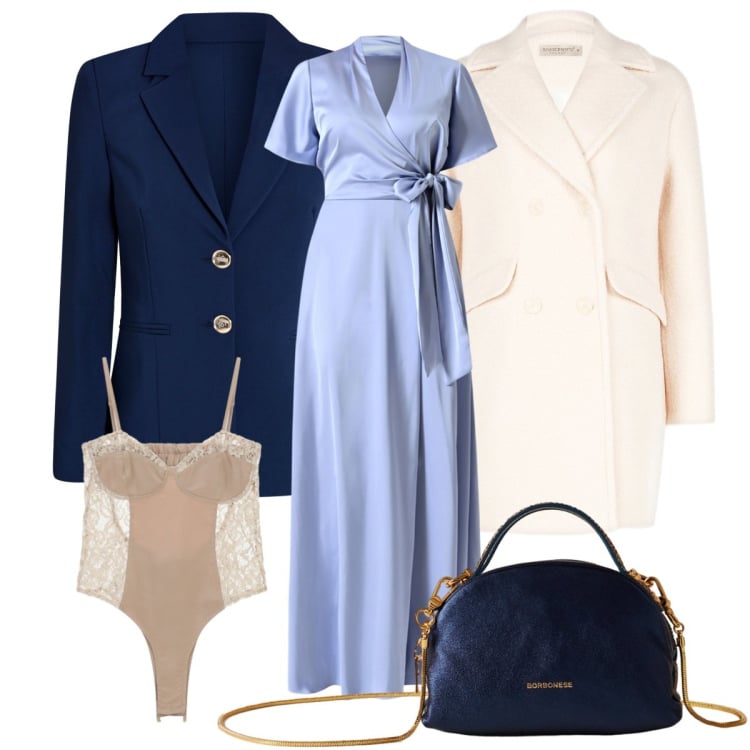 Outfit donna - Cerimonia. Stile Bon Ton per Cerimonia. Abbinamento con pantofole, borse a mano, vestiti lunghi, blazer, cappotti, body.