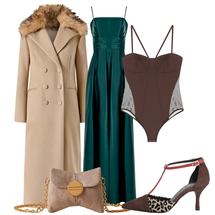 Outfit donna - Cerimonia. Stile Bon Ton per Cerimonia. Abbinamento con décolleté, borse a tracolla, vestiti lunghi, cappotti, body.
