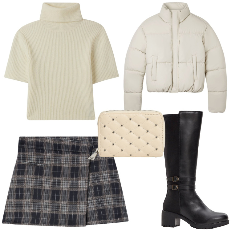 Outfit donna - Il bomber Terranova.. Stile Mannish per Tutti i giorni. Abbinamento con stivali, portafogli, maglieria, minigonne, bomber.