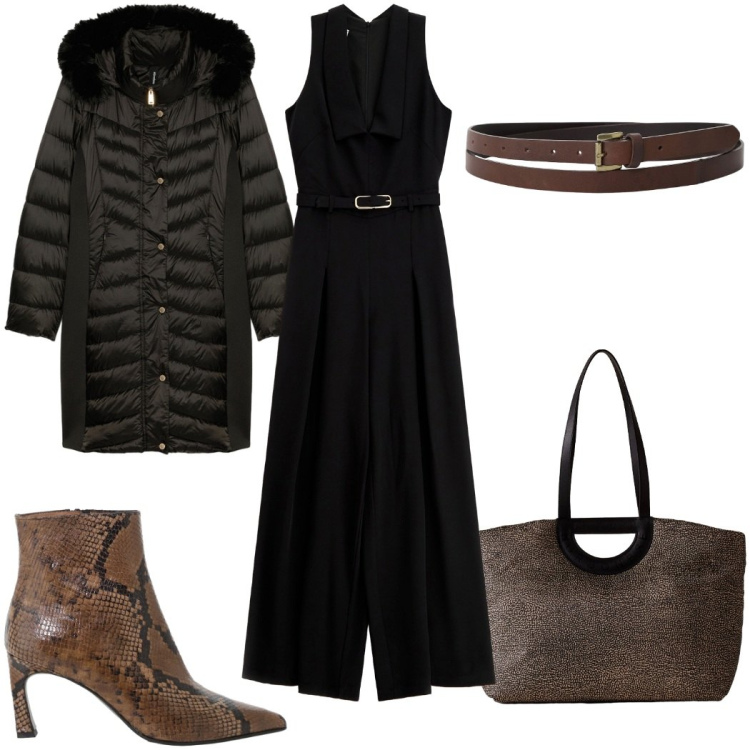 Outfit donna - Total look #2271891. Stile Trendy per Tutti i giorni. Abbinamento con cinture, stivaletti, shopping bag, tute, maglieria.