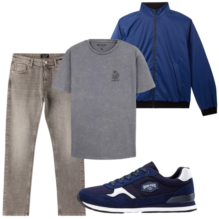 Outfit uomo - Total look #2271893. Stile Trendy per Serata speciale. Abbinamento con sneakers, giacche, t-shirt, jeans.