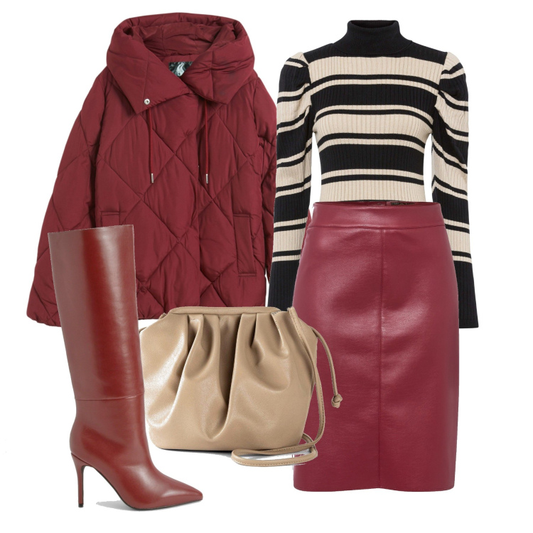 Outfit femme - Octobre. Style Glamour pour Tous les jours. Assortir avec vestes, jupes, sacs en bandoulière, pulls, bottes.