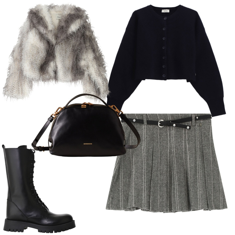 Outfit donna - City. Stile Casual chic per Tutti i giorni. Abbinamento con blazer, gonne, stivali, cardigans, borse a mano.