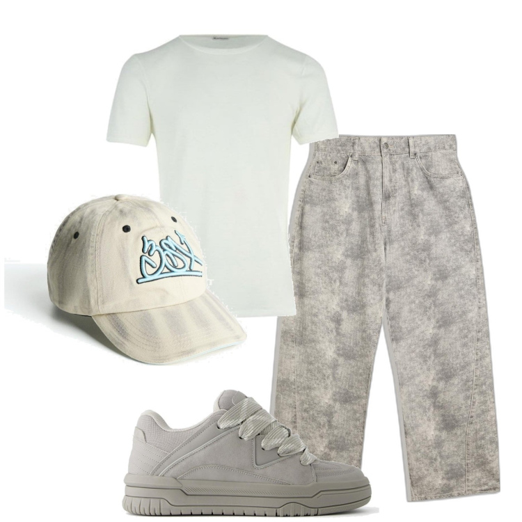 Outfit hombre - Urban #5189. Estilo Urban para Todos los días. Combinación con camiseta, sombreros, pantalones, sneakers.