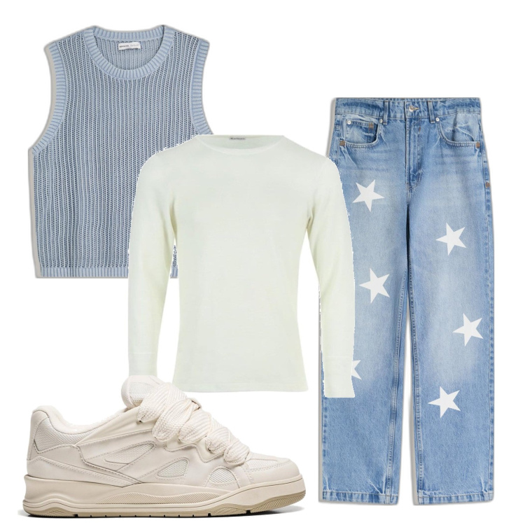 Outfit hombre - Urban #5192. Estilo Urban para Todos los días. Combinación con camiseta, sneakers, chalecos, vaqueros rectos.