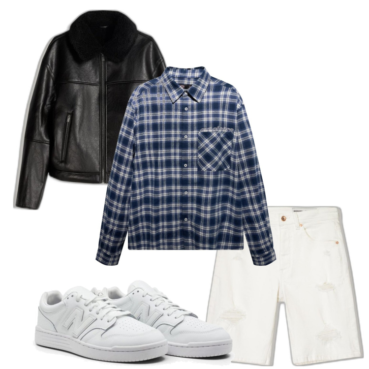 Outfit hombre - Urban look. Estilo Urban para Oficina. Combinación con bermudas, camisas, chaquetas, sneakers.