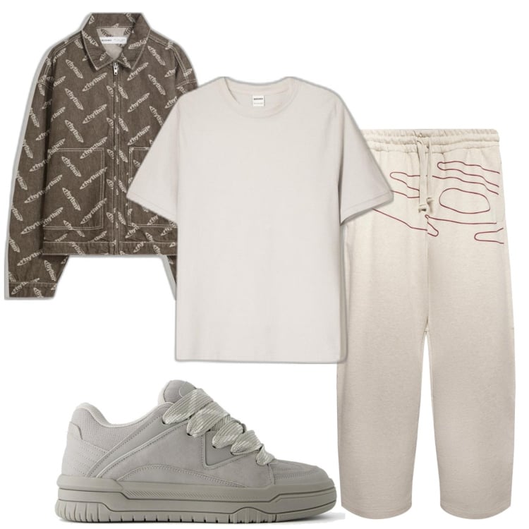 Outfit hombre - Casual look. Estilo Casual para Todos los días. Combinación con chaquetas, sneakers, pantalones, camiseta.