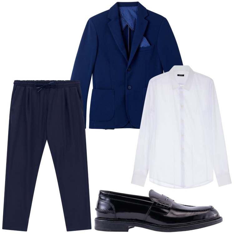 Outfit uomo - Party night. Stile Trendy per Serata speciale. Abbinamento con giacche, camicie, pantaloni, scarpe stringate.