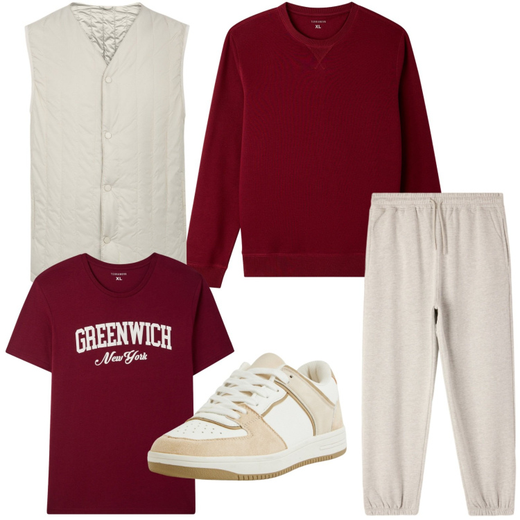 Outfit uomo - Gilet contemporaneo. Stile Casual per Tutti i giorni. Abbinamento con sneakers, felpe, pantaloni, t-shirt, piumini.