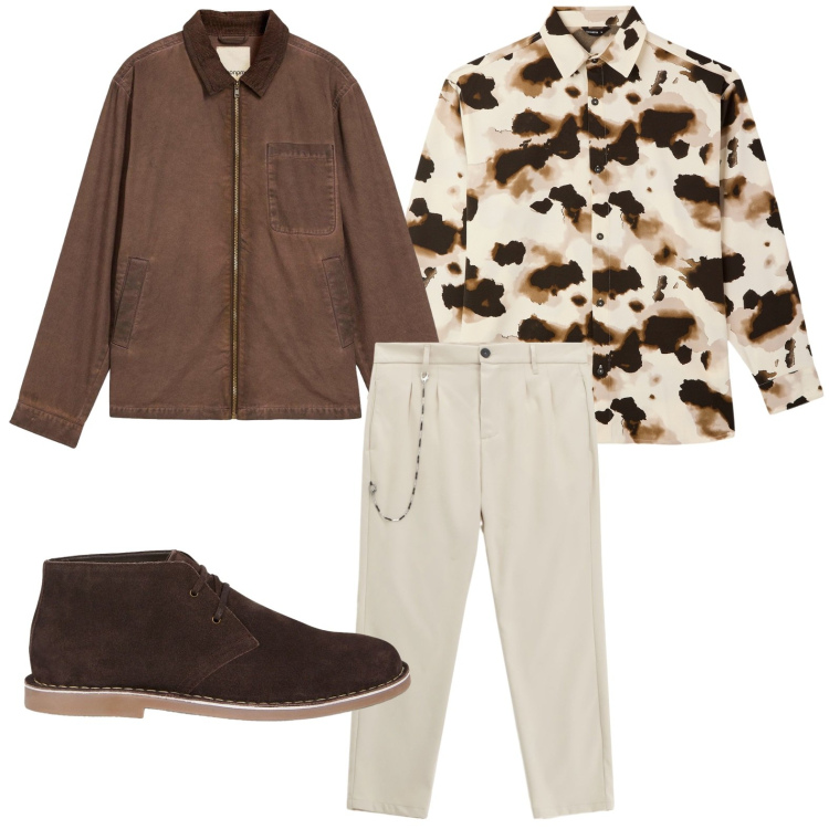 Outfit uomo - I colori della stagione. Stile Casual per Ufficio. Abbinamento con giacche, camicie, pantaloni, stivali e stivaletti.