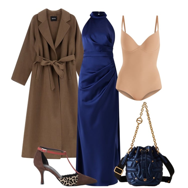 Outfit donna - Compleanno da diva. Stile Bon Ton per Cerimonia. Abbinamento con body, vestiti lunghi, cappotti, décolleté, borse a secchiello.