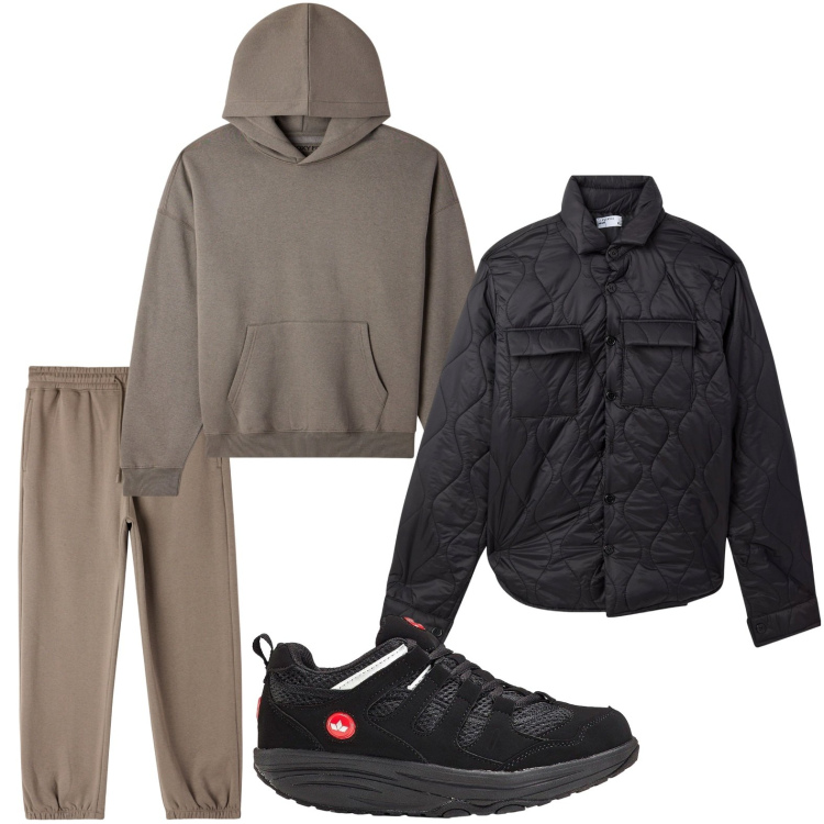 Outfit uomo - Sneakers mon amour. Stile Casual per Sport. Abbinamento con sneakers, pantaloni, felpe con cappuccio, giacche.