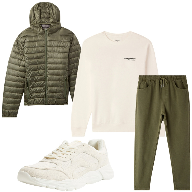 Outfit uomo - Outfit di carattere. Stile Casual per Tutti i giorni. Abbinamento con sneakers, piumini, pantaloni, felpe.