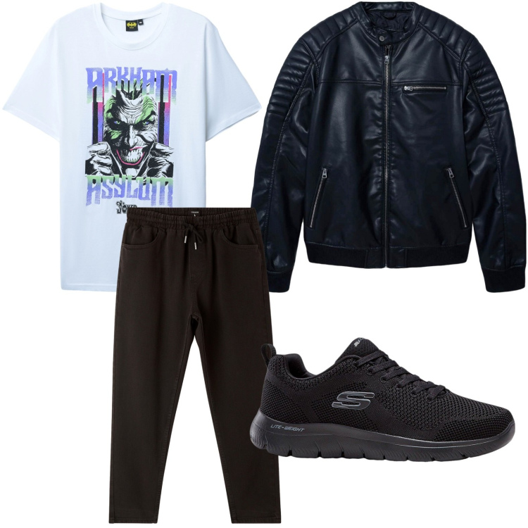 Outfit uomo - Serata informale. Stile Trendy per Serata speciale. Abbinamento con sneakers, giacche, t-shirt, pantaloni.