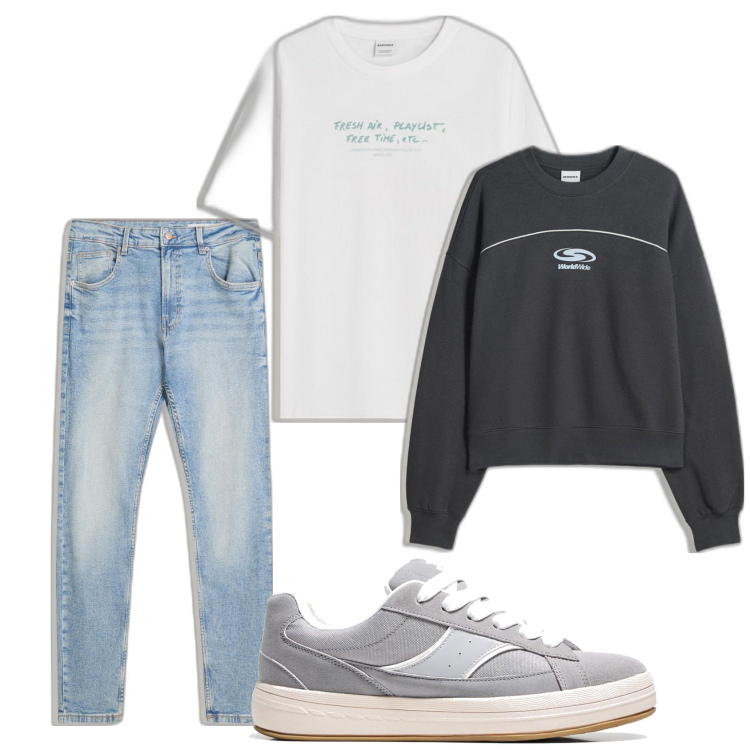 Outfit hombre - Urban style. Estilo Urban para Todos los días. Combinación con sneakers, vaqueros pitillo, camiseta, sudaderas.