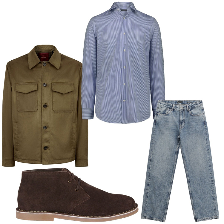 Outfit uomo - Il ritorno del country. Stile Casual per Tutti i giorni. Abbinamento con jeans dritti, giacche, stivali e stivaletti, camicie.
