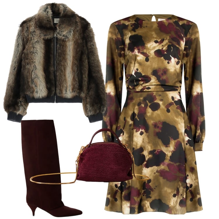 Outfit donna - Aperitivo e cena. Stile Urban per Serata fuori. Abbinamento con vestiti midi/longuette, stivali, blazer, borse a mano.