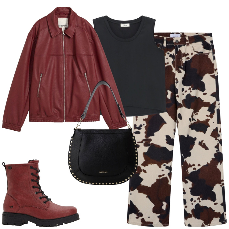 Outfit donna - Total look #2272586. Stile Trendy per Tutti i giorni. Abbinamento con blazer, stivaletti, jeans, borse a spalla, canottiere.