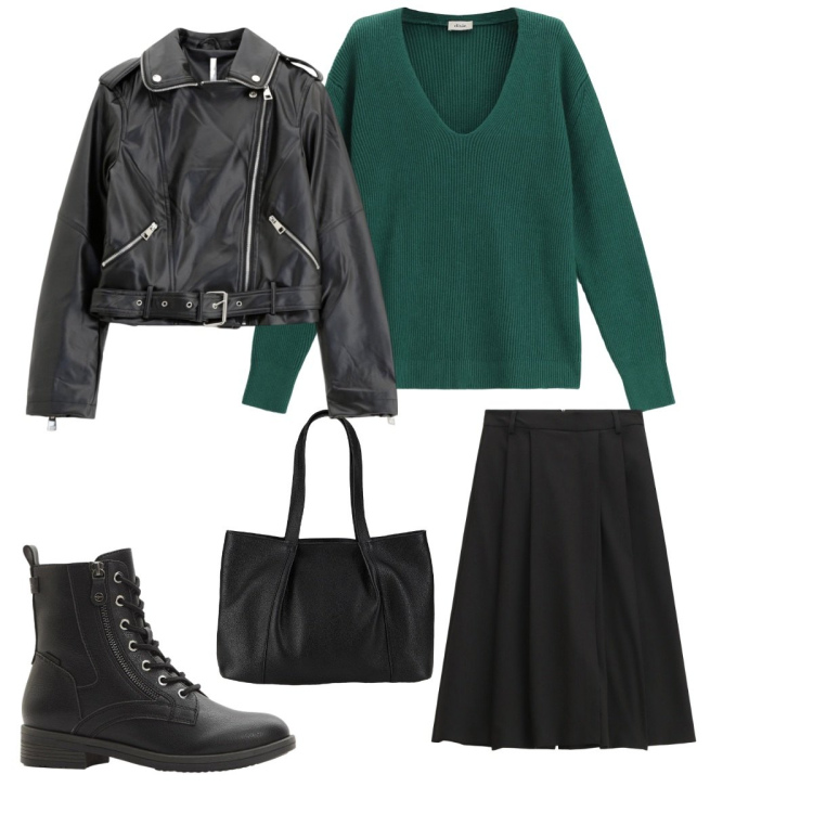 Outfit donna - Total look #2272622. Abbinamento con shopping bag, stivaletti, giacche, pantaloni, maglieria.