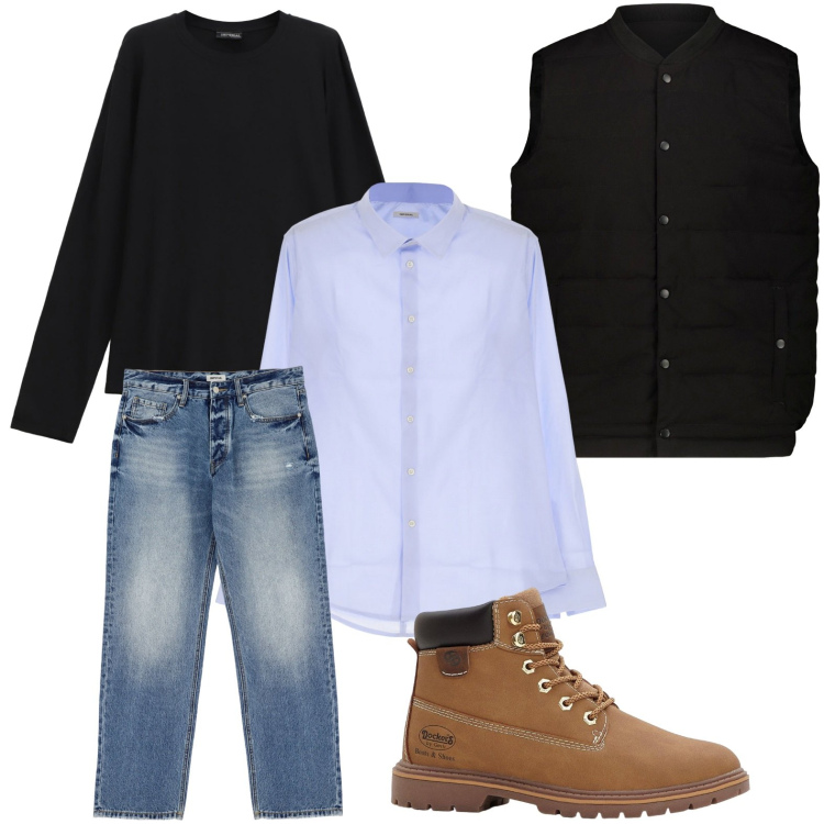 Outfit uomo - La scelta giusta. Stile Trendy per Tutti i giorni. Abbinamento con stivali e stivaletti, camicie, jeans, maglieria, piumini.