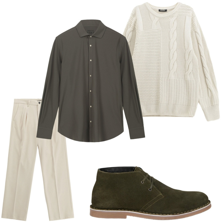 Outfit uomo - Scegliere il colore giusto. Stile Casual per Ufficio. Abbinamento con maglieria, pantaloni, stivali e stivaletti, camicie.