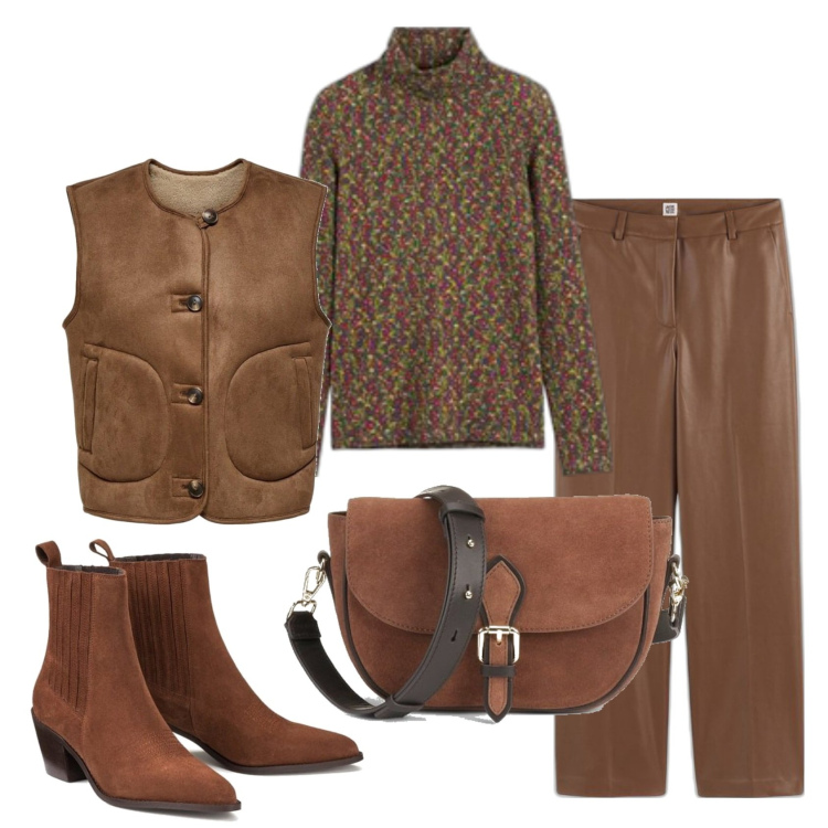 Outfit mujer - Años 70. Estilo años 70 para Todos los días. Combinación con camiseta, botas cowboy, pantalones, bandoleras, chalecos.