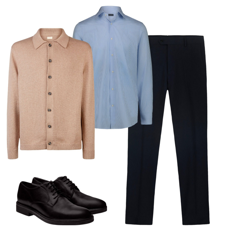 Outfit uomo - City. Stile Business/Elegante per Tutti i giorni. Abbinamento con scarpe stringate, camicie, polo, pantaloni.