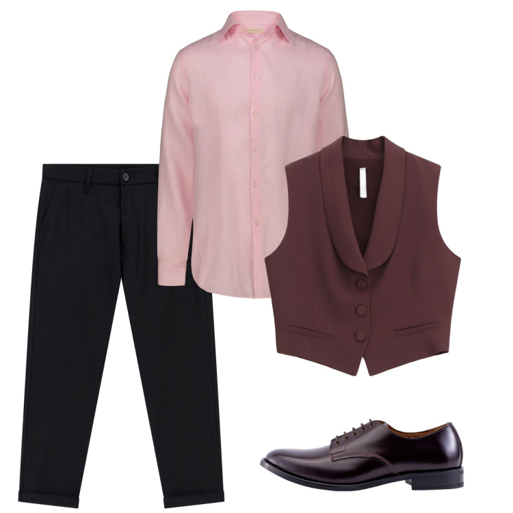 Outfit uomo - Elegante. Stile Business/Elegante per Tutti i giorni. Abbinamento con pantaloni, gilet, camicie, scarpe stringate.