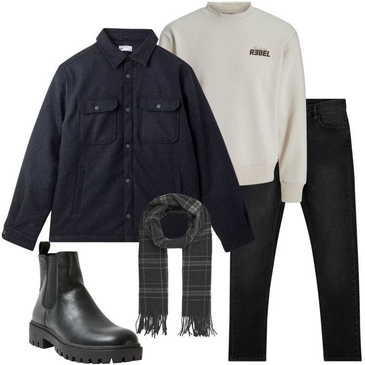 Outfit uomo - Urban style. Stile Urban per Tutti i giorni. Abbinamento con felpe, stivali e stivaletti, jeans skinny, sciarpe, cappotti.