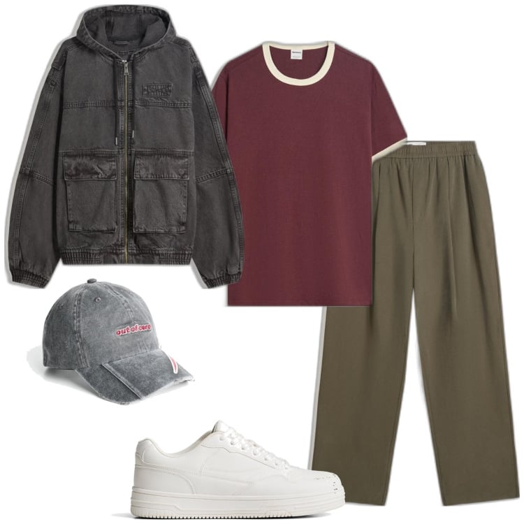 Outfit hombre - Urban #5225. Estilo Urban para Todos los días. Combinación con pantalones, chaquetas, camiseta, sombreros, sneakers.