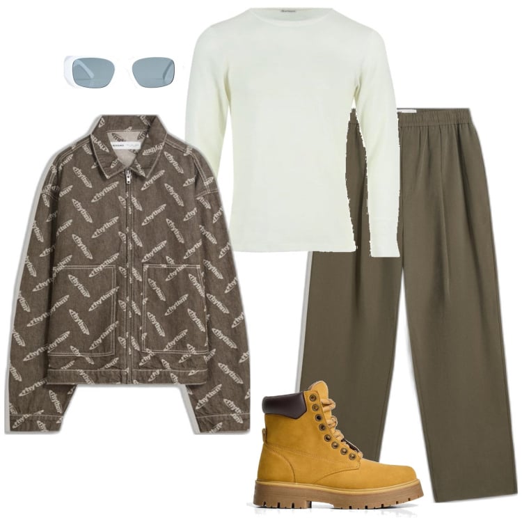 Outfit hombre - Urban #5229. Estilo Urban para Todos los días. Combinación con camiseta, pantalones, gafas de sol, chaquetas, botas y botines.