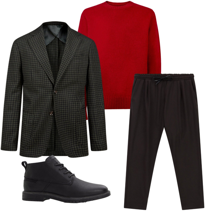 Outfit uomo - Total look #2273143. Stile Business/Elegante per Ufficio. Abbinamento con stivali e stivaletti, pantaloni, giacche, maglieria.