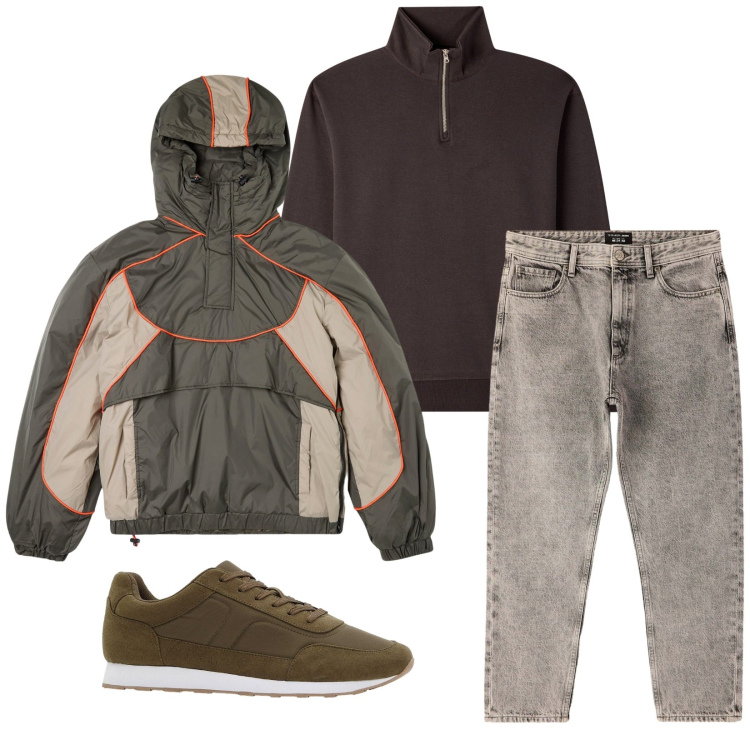 Outfit uomo - Total look #2273146. Stile Casual per Tutti i giorni. Abbinamento con sneakers, giacche, jeans dritti, felpe.