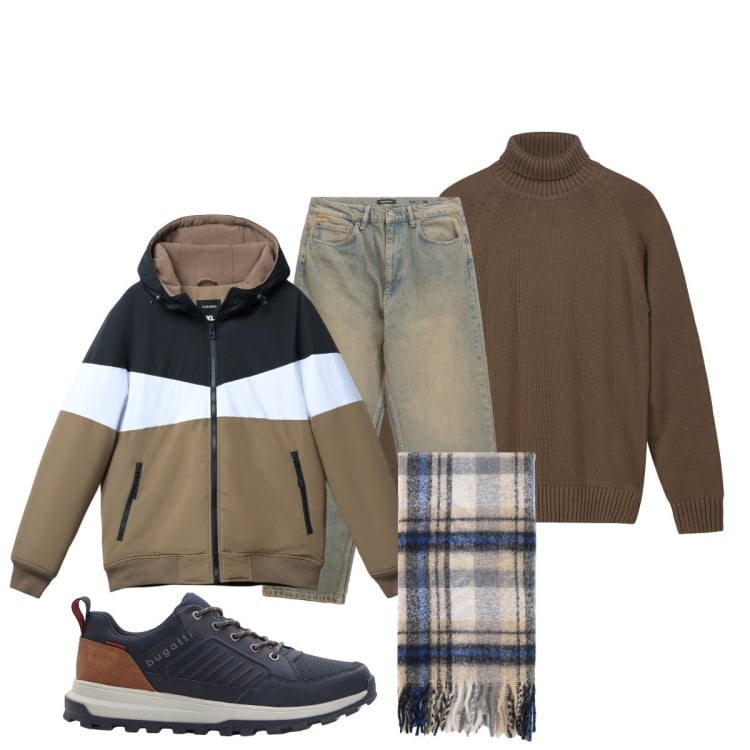 Outfit uomo - Arriva il freddo. Stile Casual per Tutti i giorni. Abbinamento con sneakers, piumini, sciarpe, jeans, pullovers.