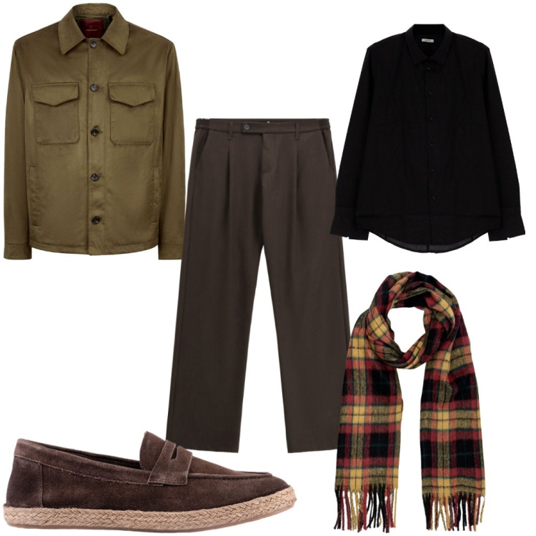 Outfit uomo - Total look #2273406. Stile Casual per Tutti i giorni. Abbinamento con camicie, pantaloni, giacche, espadrillas, sciarpe.