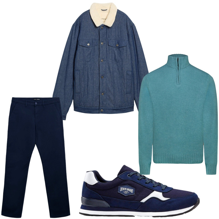 Outfit uomo - Il maglione caldo. Stile Casual per Tutti i giorni. Abbinamento con sneakers, giacche, pantaloni chino, maglieria.