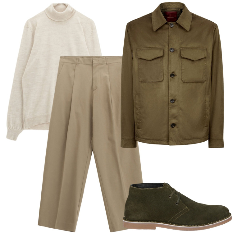 Outfit uomo - Autunno. Stile Casual per Ufficio. Abbinamento con pantaloni, maglieria, giacche, stivali e stivaletti.