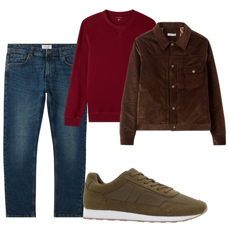 Outfit uomo - Total look #2273515. Stile Casual per Tutti i giorni. Abbinamento con sneakers, jeans, felpe, cappotti.