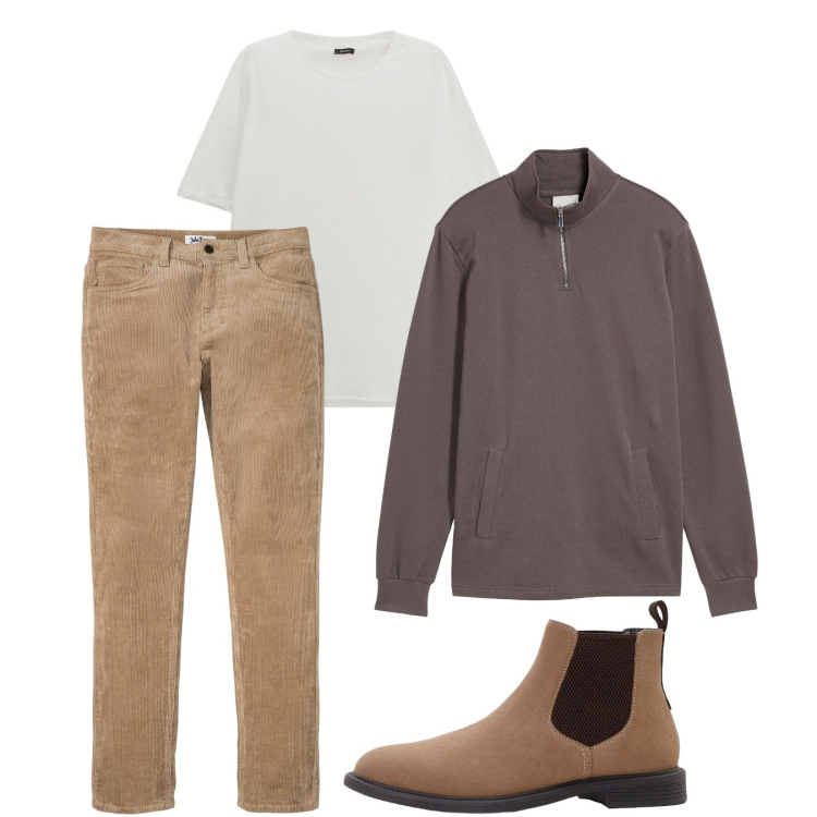 Outfit uomo - Il pile. Stile Casual per Tutti i giorni. Abbinamento con pantaloni, stivali e stivaletti, felpe, t-shirt.