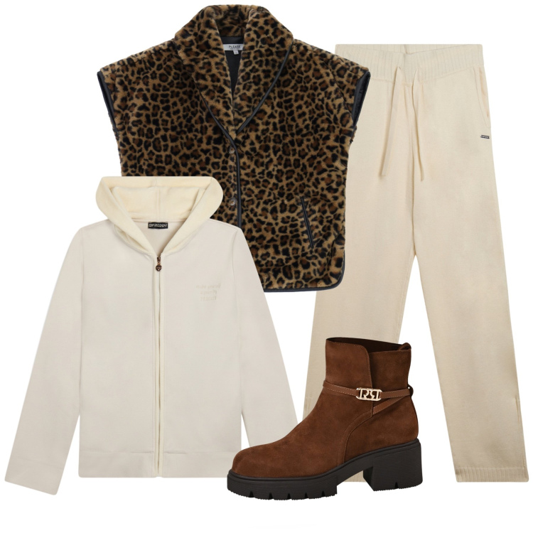 Outfit donna - Total look #2273587. Stile Chic per Tutti i giorni. Abbinamento con stivaletti, cappotti, pantaloni, felpe con cappuccio.