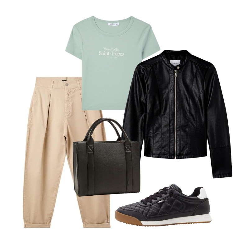 Outfit donna - I ballons. Stile Casual per Tutti i giorni. Abbinamento con sneakers, pantaloni, borse tote, giacche, t-shirt.